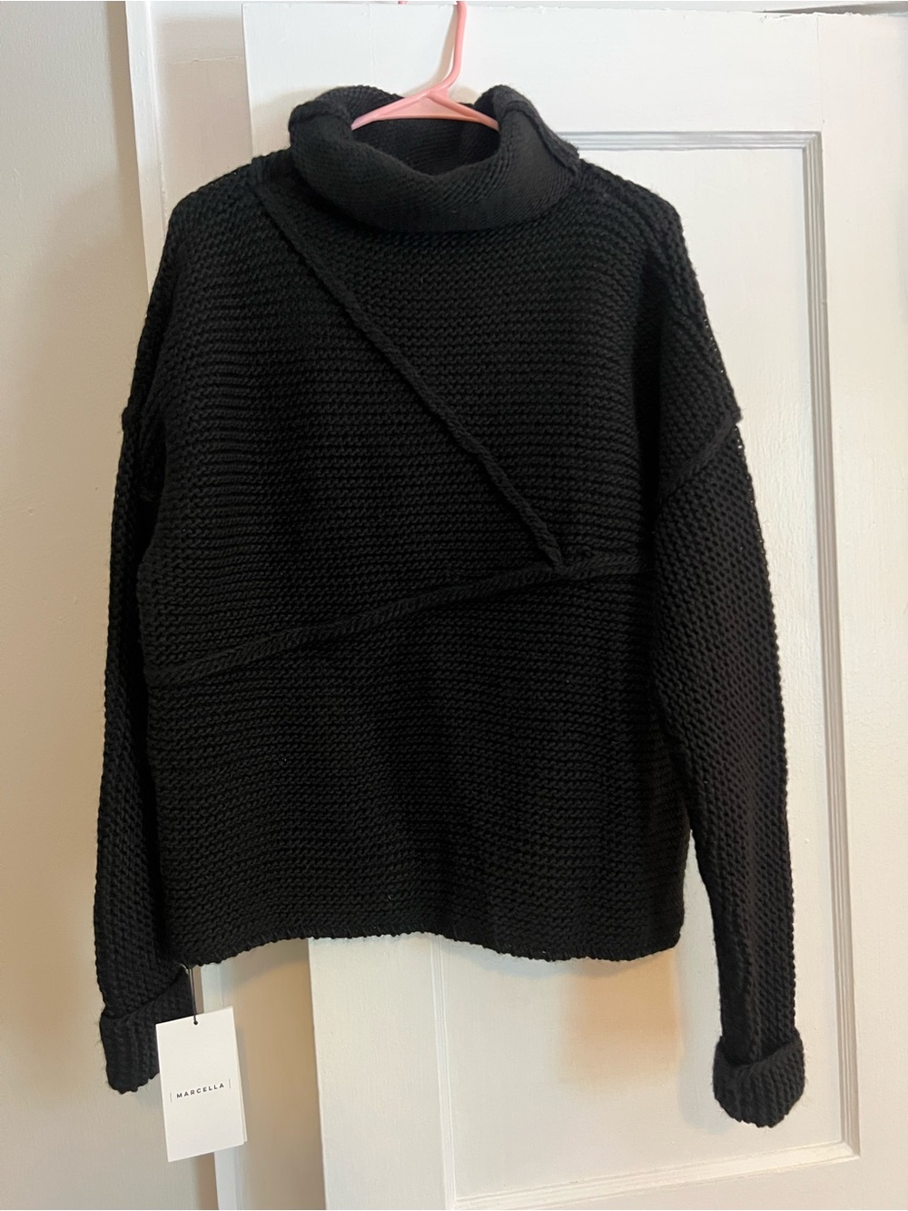 NEW - MARCELLA Black Chunky Turtleneck Sweater - Wool Blend